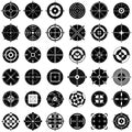 Crosshair icons set, simple style