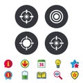 Crosshair Icons. Target Aim Signs Symbols.