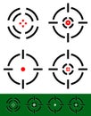 Crosshair, reticle, target mark set. 4 different cross-hairs. Royalty Free Stock Photo