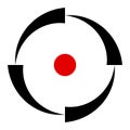 Crosshair, targetmark, reticle abstract vector. Search, seek, accuracy icon. Bullseye, pinpoint concept