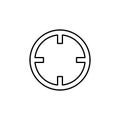 crosshairs sign icon. Element of navigation sign icon. Thin line icon for website design and development, app development. Premium Royalty Free Stock Photo