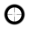 Crosshairs of a sniper scope reticle. Cross hairs of a rifle gun aiming optical viewfinder. Royalty Free Stock Photo