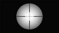 Crosshairs of a sniper scope reticle. Cross hairs of a rifle gun aiming optical viewfinder.