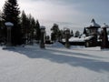 Crossing the Arctic Circle at Santa Claus Village in Rovaniemi, Finnish Lapland