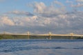 Crossing bridge in the distance of the St. Croix River Royalty Free Stock Photo