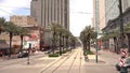 Crossing Canal street in New Orleans downtown - NEW ORLEANS, USA - APRIL 17, 2016 - travel photography