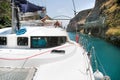 Crossing with a catamaran or sailing yacht trough the Channel of Corinth