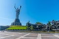 Crossing of the Dnieper statue and Motherland memorial in Kiev, Ukraine Royalty Free Stock Photo