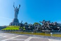 Crossing of the Dnieper statue and Motherland memorial in Kiev, Ukraine Royalty Free Stock Photo