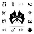 crossing of flags and weapons icon. conflict icons universal set for web and mobile