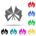 crossing of flags and weapons multi color style icon. Simple glyph, flat of conflict icons for ui and ux, website or mobile