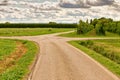 Crossing four country roads Royalty Free Stock Photo
