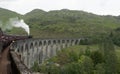 Crossing the Glenfinnan Viaduct on the Jacobite Royalty Free Stock Photo