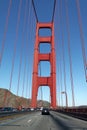 Crossing the Golden Gate Bridge Royalty Free Stock Photo