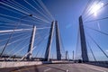 Crossing the Governor Mario M. Cuomo Bridge former Tappan Zee Bridge. It is spanning the Hudson River between Tarrytown and