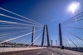 Crossing the Governor Mario M. Cuomo Bridge former Tappan Zee Bridge. It is spanning the Hudson River between Tarrytown and