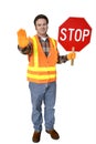 Crossing Guard Full Body Isolated Royalty Free Stock Photo