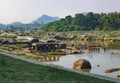 Crossing the Hampi`s river, India