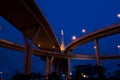 Crossing highway bridge