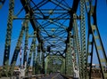 Crossing the historic Hawthorne Bridge which crosses over the Willamette River in Oregon