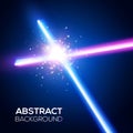 Crossing laser sabers war. Battle with star flash. Royalty Free Stock Photo