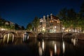 Crossing of Leidsegracht and Keizersgracht canals in Amsterdam.