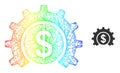 Net Bank Industry Web Mesh Icon with Spectrum Gradient