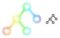 Network Binary Connections Web Mesh Icon with Rainbow Gradient Royalty Free Stock Photo