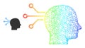 Net Direct Brain Connection Web Mesh Icon with Spectrum Gradient