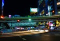 A crossing at the neon town in Shibuya at night wide shot