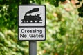 Crossing No Gates sign Royalty Free Stock Photo