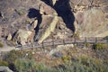 Crossing Pedestrian Bridge in Smith Rock State Park Royalty Free Stock Photo