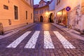 Crossing for pedestrians on cobblestones Royalty Free Stock Photo