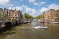 Crossing the Prinsengracht and Brouwersgracht in Amsterdam.on a beautiful day