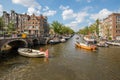 Crossing the Prinsengracht and Brouwersgracht in Amsterdam.on a beautiful day