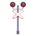 Crossing rail light icon cartoon vector. Trail road Royalty Free Stock Photo