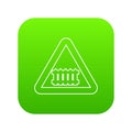 Crossing railroad barrier icon green vector