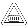 Crossing railroad barrier icon , outline style