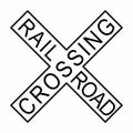 Crossing Railroad Sign Royalty Free Stock Photo