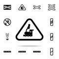 crossing railway line icon. Railway Warnings icons universal set for web and mobile Royalty Free Stock Photo