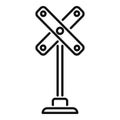 Crossing sign icon outline vector. Train barrier