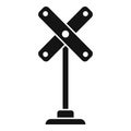 Crossing sign icon simple vector. Train barrier