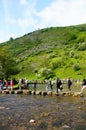 Crossing a spring in the Peak District