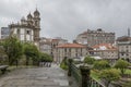 Crossing a stone bridge in the old town of Pontevedra on a typical day