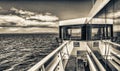 Crossing the strait with a passengers ferry Royalty Free Stock Photo
