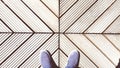 Crossline with feets Royalty Free Stock Photo