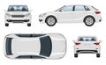 Crossover car vector template. Vehicle branding mockup side, front, back, top view Royalty Free Stock Photo