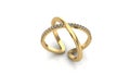 Crossover Gold Ring Royalty Free Stock Photo
