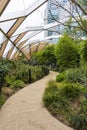 Crossrail Place Roof Garden in Canary Wharf, London Royalty Free Stock Photo