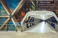 Crossrail Place walkway connects New Crossrail Railway Station Building to One Canada Square in Canary Wharf, London. Royalty Free Stock Photo